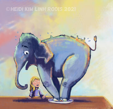 Children's Book Illustration Style Elephant